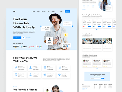 Job Finder Landing Page design designer job landing page design landing page design ui ui case study ui experience ui expert uiux user experience user interface web design web designer web experience web expert web oage design