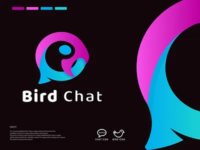 Bird Chat App Logo abstract app app icon brand identity branding business chat app icon design graphic design icon icon design logo modern social social app