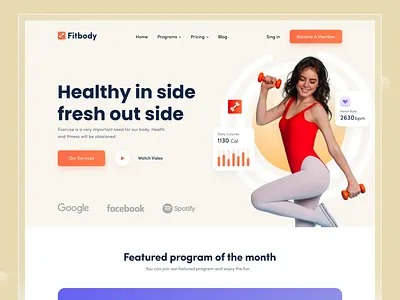 Fitness Website Design branding design figma fitness gym gym landing page landing page uiux user interface ux web ui website weightloss landing page