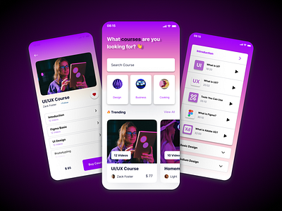 Online Earning App UI #Gradient app appdesign cute design flutter gradient learn new purple ui ux