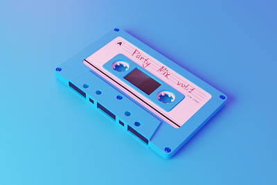 Cassette tape 3d blender design illustration