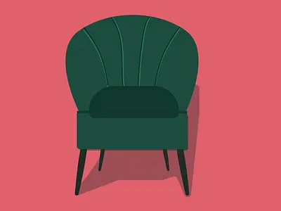 Green Accent Chair chair design chairs decoration design digital illustrations drawing furniture idea illustration living room decor minimal sketching vector art