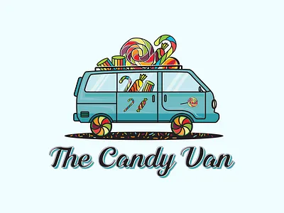 The Candy Van Logo Branding 2d design 3d design adobe illustrator branding candy design food graphic design illustration logo van vector