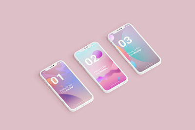 Minimal iPhone Clay Mockups 3d abstract clay clean design device display iphone isolated mobile mockup modern phone realistic responsive screen smart smartphone template ui