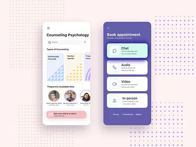 Counseling Booking App app design mobile ui ux