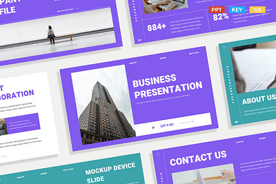 Modern Company Profile Multipurpose Template clean colorful company corporate design google slides keynote modern multipurpose multipurpose template photography pitch deck portfolio powerpoint studio template unique web design web development website