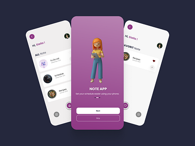 Note App app design illustration ios kiboustudio mobile nft note ui