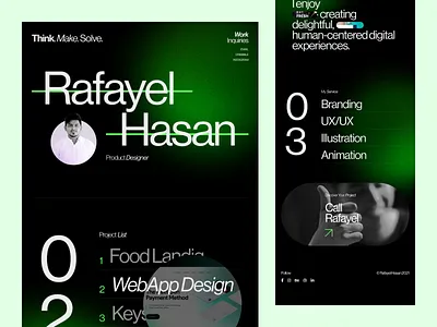Portfolio | Landing Page Dark V1 branding clean gradient graphic design landing page layout portfolio design portfolio landing page portfolio page portfolio template portfolio website typography ui ui design