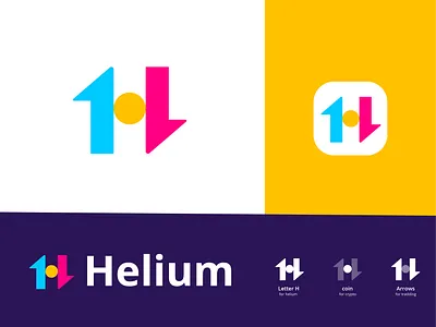 Helium accounting arrow buy clever coin creative crypto cryptocurrency down financial fund letter letter h logo minimal monogram sell simple stock up