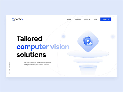 Pento / Hero Animation 2022 ai animation artificial intelligence blue landing branding design gradient hero section landing motion motion graphics ui ux website