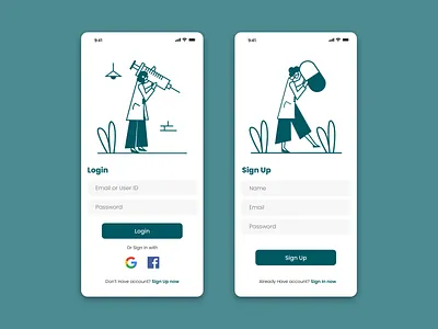 Login and register mobile screen Healthcare app design healthcare mobile ui