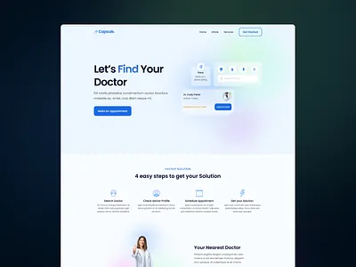 Capsule. - Appointment Template appointments blue blur calendar capsule clinic dashboard doctors hospital list lowcode nocode nurse patients sign in sign up template turkey uiux usa