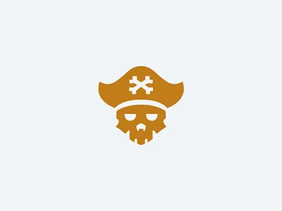 Pirate Skull Logomark gaming logo mascot pirate skull
