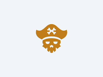 Pirate Skull Logomark gaming logo mascot pirate skull