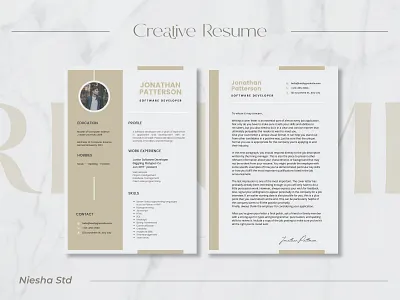 Soft Dev Resume Canva Template branding canva design elegant fashion instagram layout minimalist modern resume template
