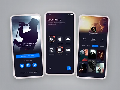 Music App Design connectmusiciansui darkui musicapp musicappdesign musicappscreej musicappui musicappuidark musicappuiux musicdarkscreenui musicdesign musiciansappui musiciansui songappdesign songappui ui uidesign