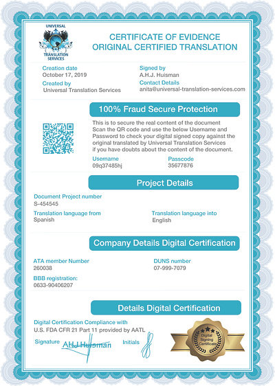 Certified Translation Services Digital Certificate certified translation certified translation services