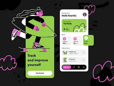 Fitness App activity app fitness fitness app gym illustration illustration app illustration design mobile app mobile ui running sport ui ui design ui illustration ui ux user interface ux ux design workout
