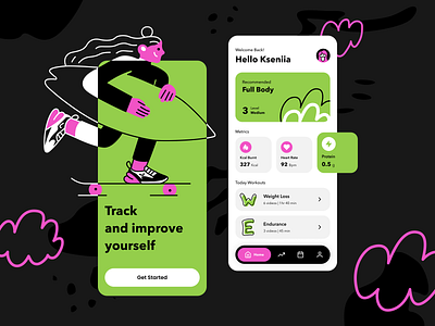 Fitness App activity app fitness fitness app gym illustration illustration app illustration design mobile app mobile ui running sport ui ui design ui illustration ui ux user interface ux ux design workout