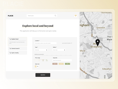 placie app design desktop map minimalism new ui ux white