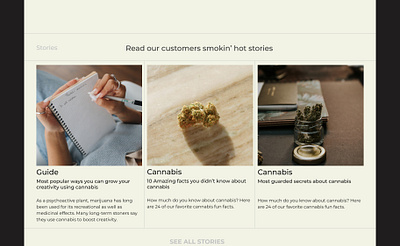 cannabis e-commerce stories 2021 branding concept design ecommerce minimal