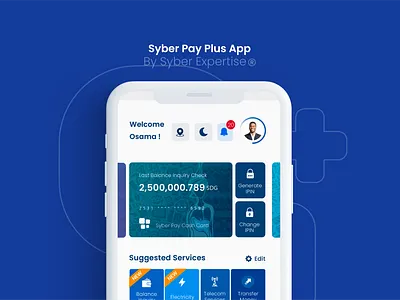 Syber pay plus app akasha uiux art dark mode darkmode design dribbleshot finance fintech illustration mohd akasha mohd akashs money payment simple syberpay uiux sudan