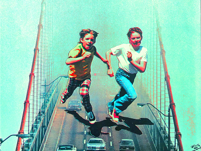 RUN bridge cars children collage collage art kids magazine collage photoshop run running surreal