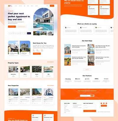 A Real Estate Landing Page design landing page typography ui website