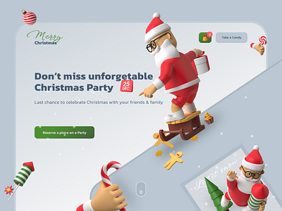 Christmas Party Landing Page christmas christmas party christmas tree cookie gift landing page merry christmas santa winter