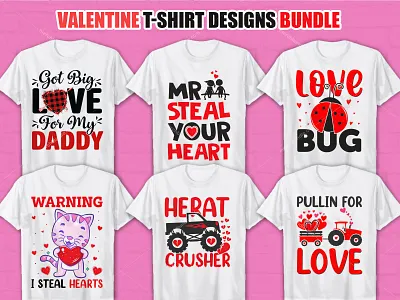 Valentine's Day T-Shirt Designs Bundle 3d amazon animation best custom t shirts branding bulk t shirts bulldogtshirts custom t shirts design fashion graphic design illustration illustrator logo merchbyamazon motion graphics t shirt design tshirt ui vector