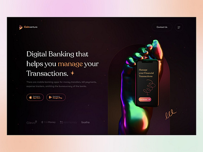 Fintech Header Banner app branding design fintech app illustration logo ui ui ux uidesign ux