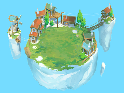 Environment art / Circle Empires Tactics 3d design illustration