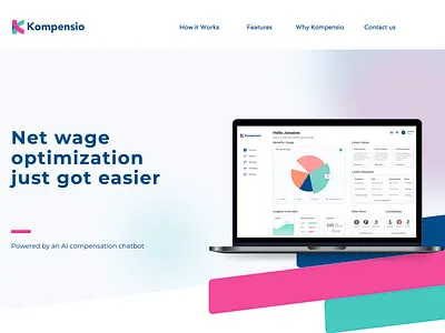 Kompensio - Compensation optimization app branding desktop app landing landingpage logo mobile mvp product design tax tax tech ui design uiux