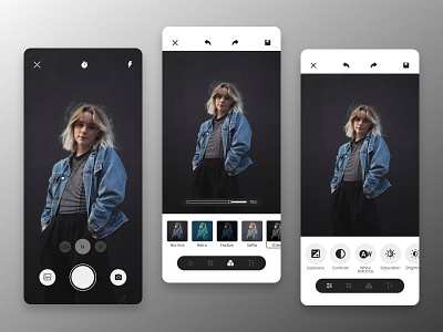 Photo Editing App 2021 android clean design league season 1 dlweek5 editing effects figma gallery image editing ios minimalism photo photo editing photo editor photographer photography ui uiux ux