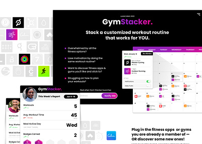 GymStacker App brand exporation branding design development logo ui ux web