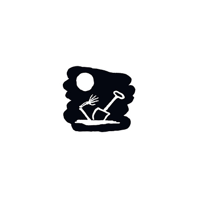 Moonlit Night Logo buy death design hand illustration logo logos logos for sale logotype modern moon rebel sale sales shovel skeleton spade tattoo