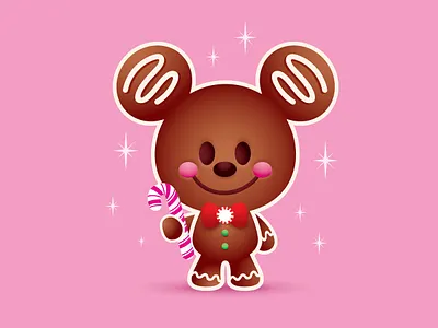 Gingerbread Mickey character design christmas cute disney holiday illustration jerrod maruyama jmaruyama kawaii mickey mouse