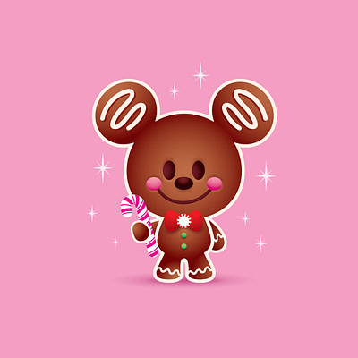 Gingerbread Mickey character design christmas cute disney holiday illustration jerrod maruyama jmaruyama kawaii mickey mouse