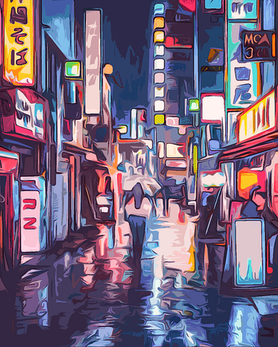 Tokyo Street 2d art drawing illustration ninety niners street tokyo