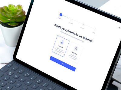 Shipbox Get started process clean design get started login process ui ux zihad