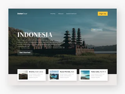 DolanTour - Indonesia Traveling Website Landing Page Design design illustration landing page travel travelling ui uiux