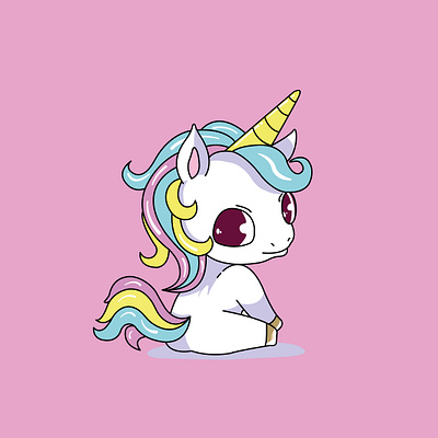 Unicorn cartoon children for kids graphic design illustration unicorn vector