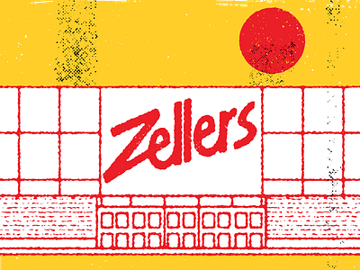 A Sunset on Zellers canada design illustration retro vector zellers