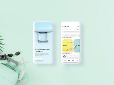 Travel App app branding design holiday inspiration minimal mobile modern travel ui