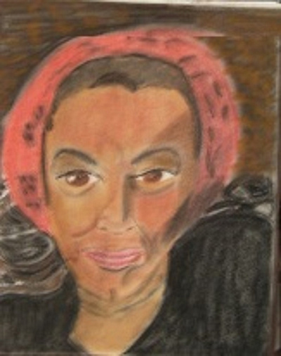 Hispanic woman art pastel portait