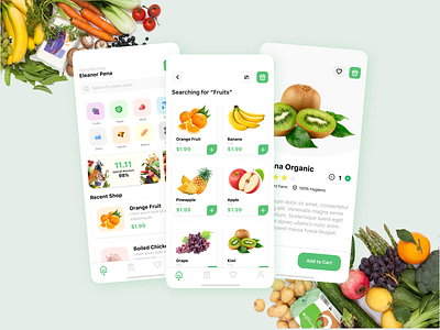 Grocery Shopping Mobile App app ux cart delivery design app e commerce e mart food groceries mobile app mobile ui online store shop store supermarket ui ux