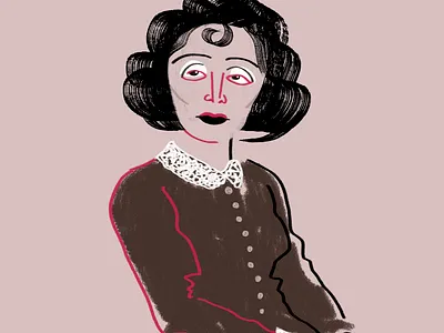 Edith Piaf digital drawing edith piaf flat illustration portrait
