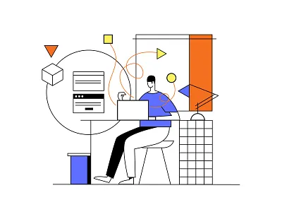 Google. Illustration discassing graphic design homeoffice illustration meeting remote work