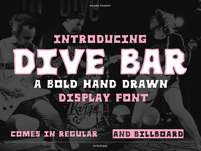 Dive Bar Font billboard branding dive bar font fonts hand lettering lettering logo logotype pink typeface typeface design typography vector