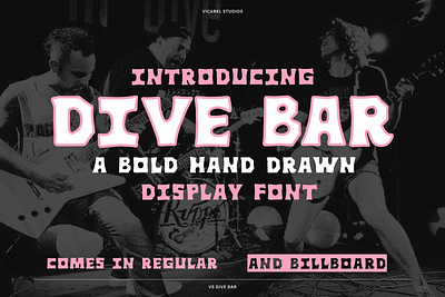 Dive Bar Font billboard branding dive bar font fonts hand lettering lettering logo logotype pink typeface typeface design typography vector